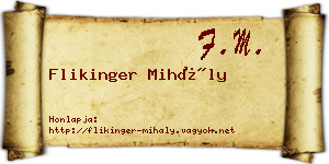 Flikinger Mihály névjegykártya